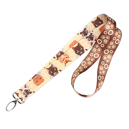 Cozy Cafe Cat Lanyard